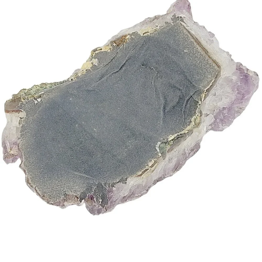 Raw Amethyst Quartz Geode Drilled Tealight Candle Holder 6x3.5x2.75 Med Purple